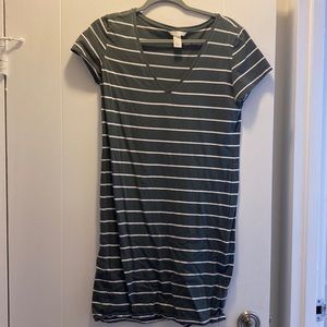 Green striped dress
